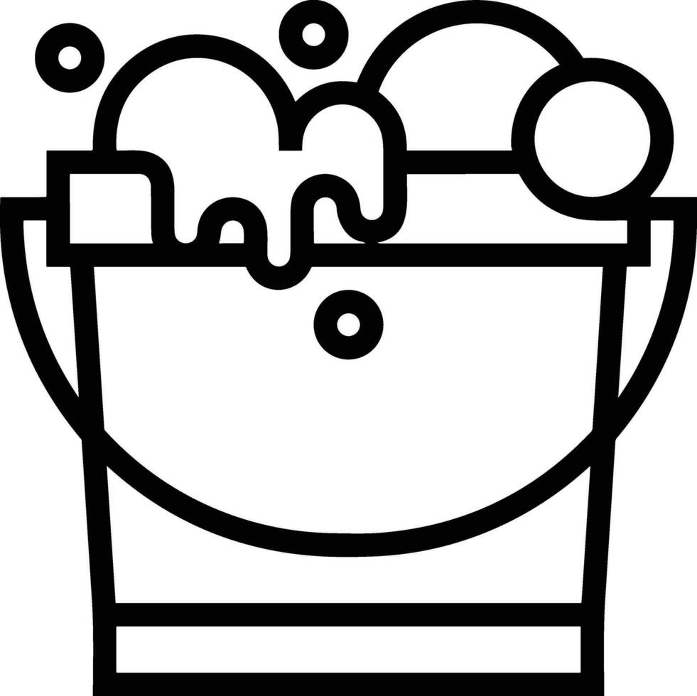 Bucket icon symbol vector image. Illustration of the bucket cleaning equipment washing outline design image. EPS 10