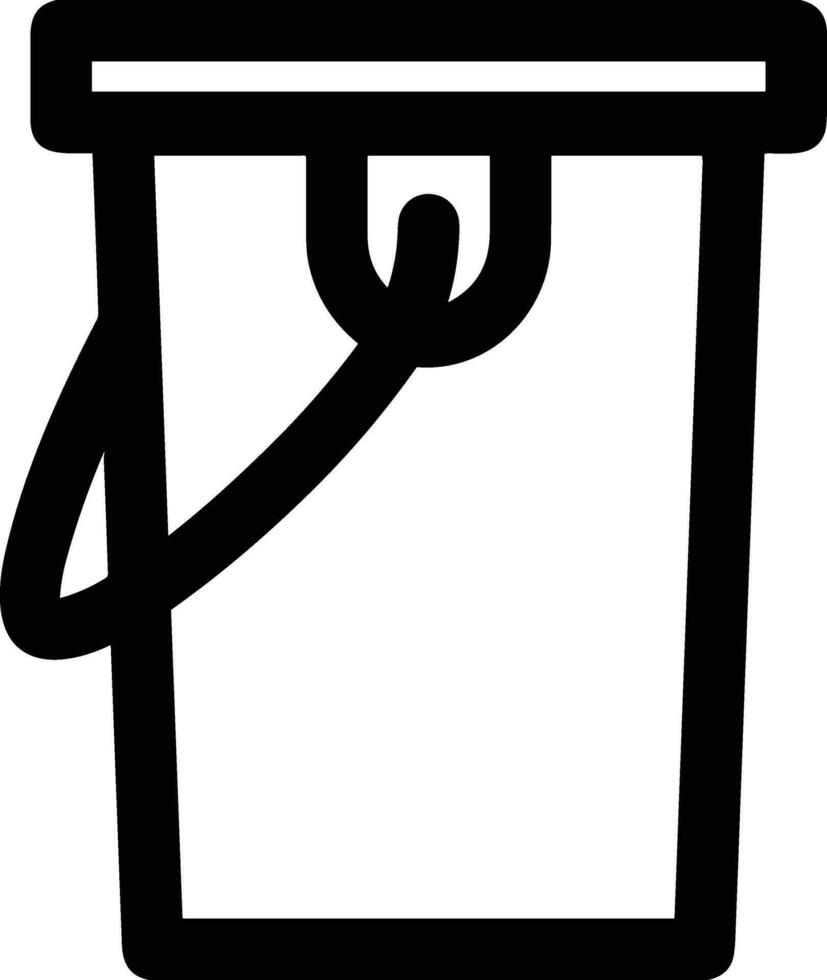 Bucket icon symbol vector image. Illustration of the bucket cleaning equipment washing outline design image. EPS 10