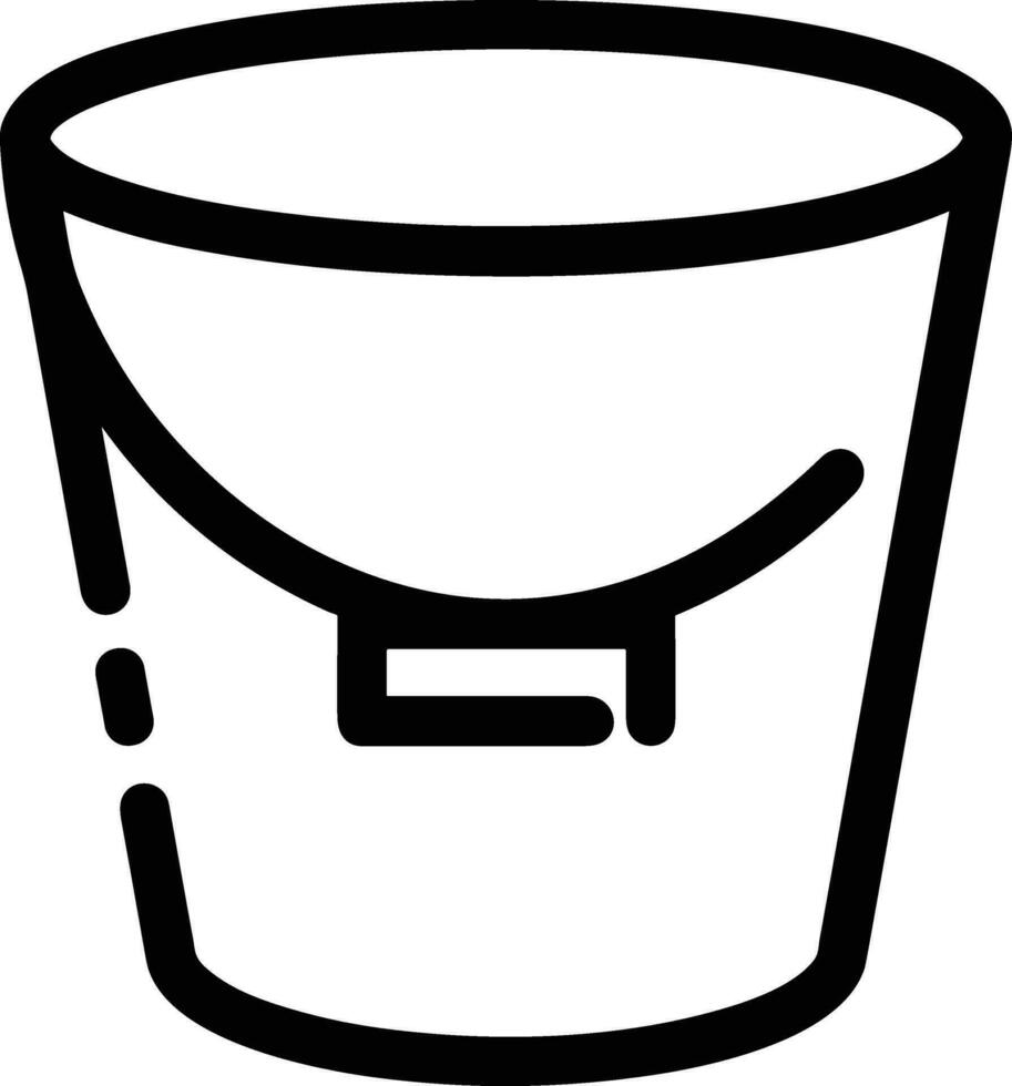 Bucket icon symbol vector image. Illustration of the bucket cleaning equipment washing outline design image. EPS 10