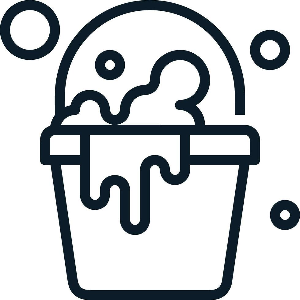 Bucket icon symbol vector image. Illustration of the bucket cleaning equipment washing outline design image. EPS 10
