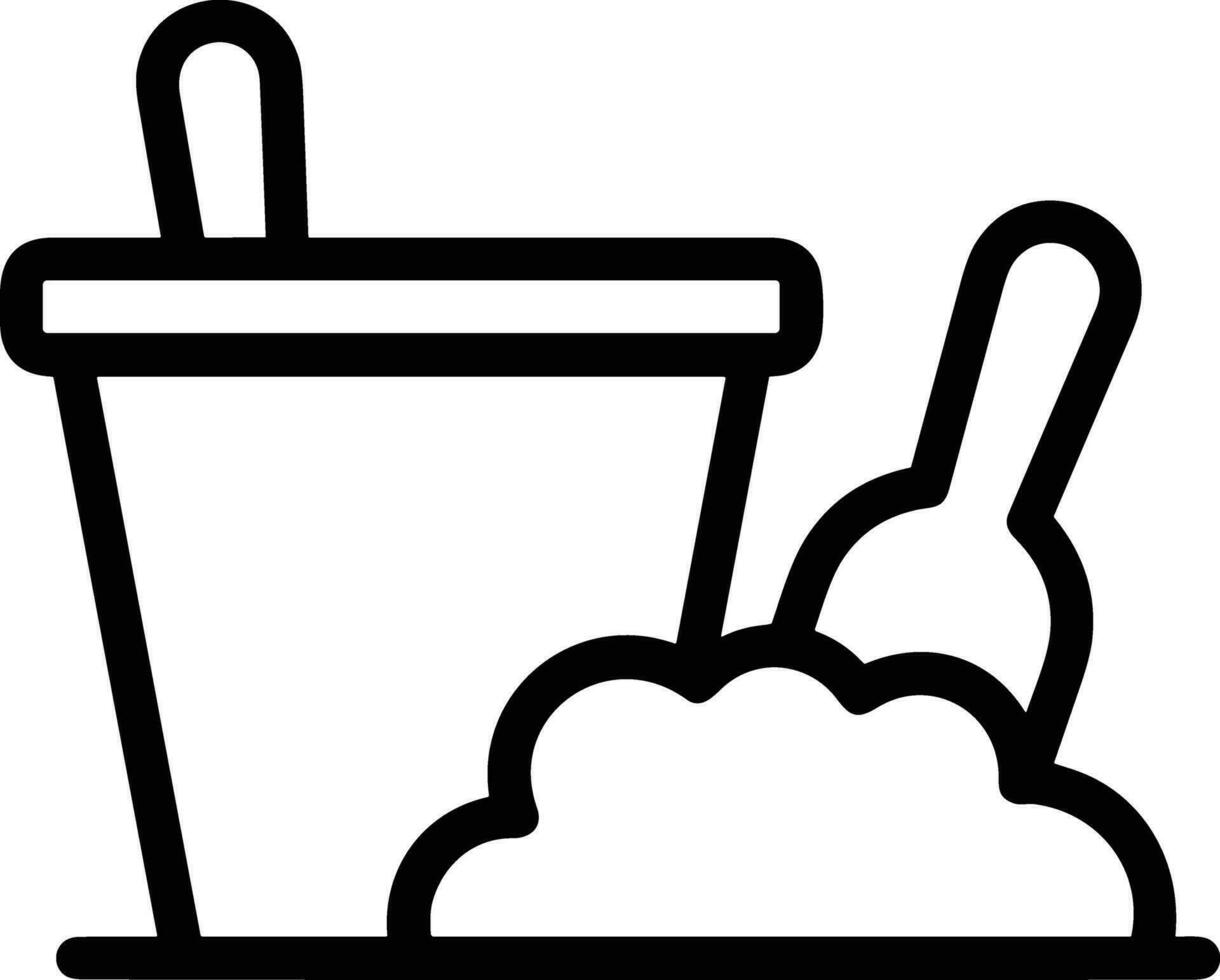 Bucket icon symbol vector image. Illustration of the bucket cleaning equipment washing outline design image. EPS 10