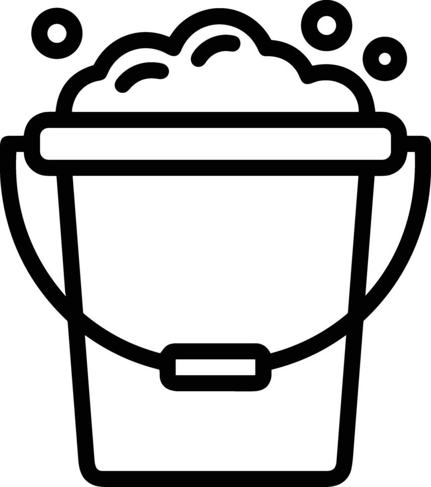 Bucket icon symbol vector image. Illustration of the bucket cleaning equipment washing outline design image. EPS 10