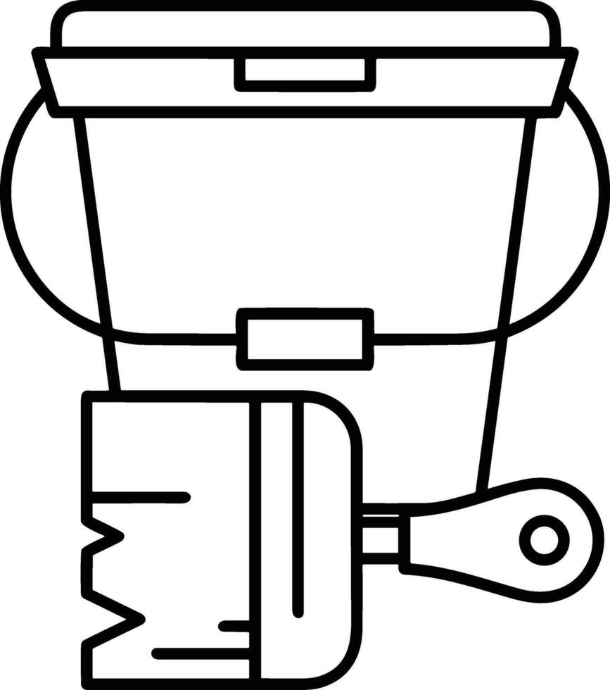 Bucket icon symbol vector image. Illustration of the bucket cleaning equipment washing outline design image. EPS 10