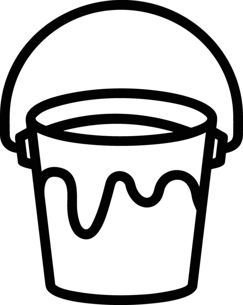 Bucket icon symbol vector image. Illustration of the bucket cleaning equipment washing outline design image. EPS 10