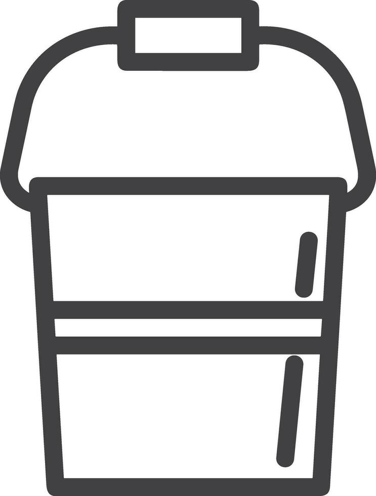 Bucket icon symbol vector image. Illustration of the bucket cleaning equipment washing outline design image. EPS 10