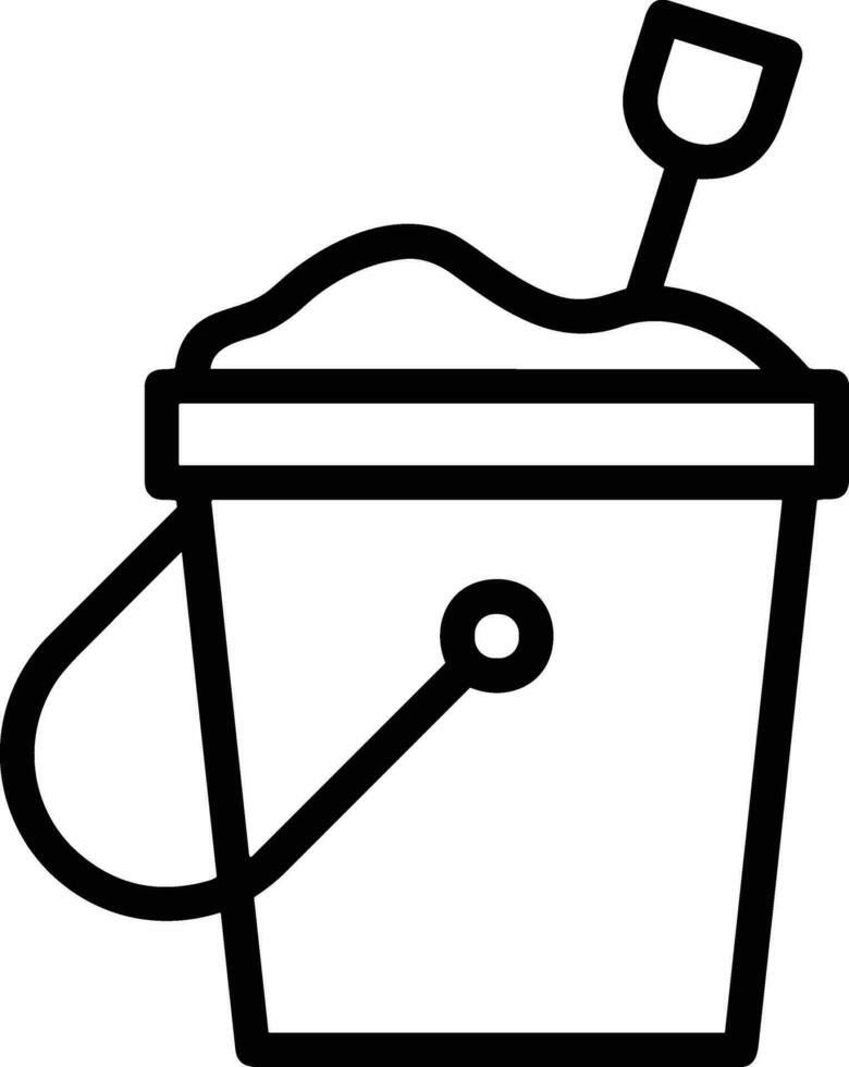 Bucket icon symbol vector image. Illustration of the bucket cleaning equipment washing outline design image. EPS 10