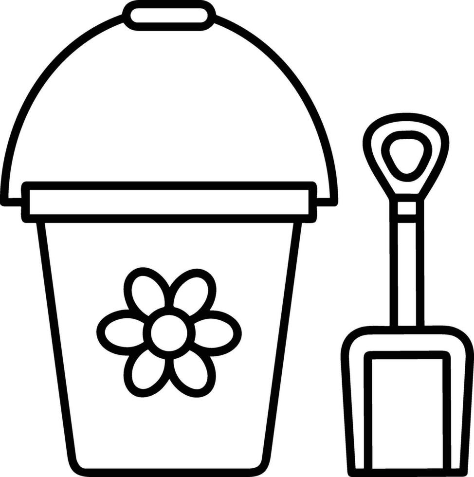 Bucket icon symbol vector image. Illustration of the bucket cleaning equipment washing outline design image. EPS 10