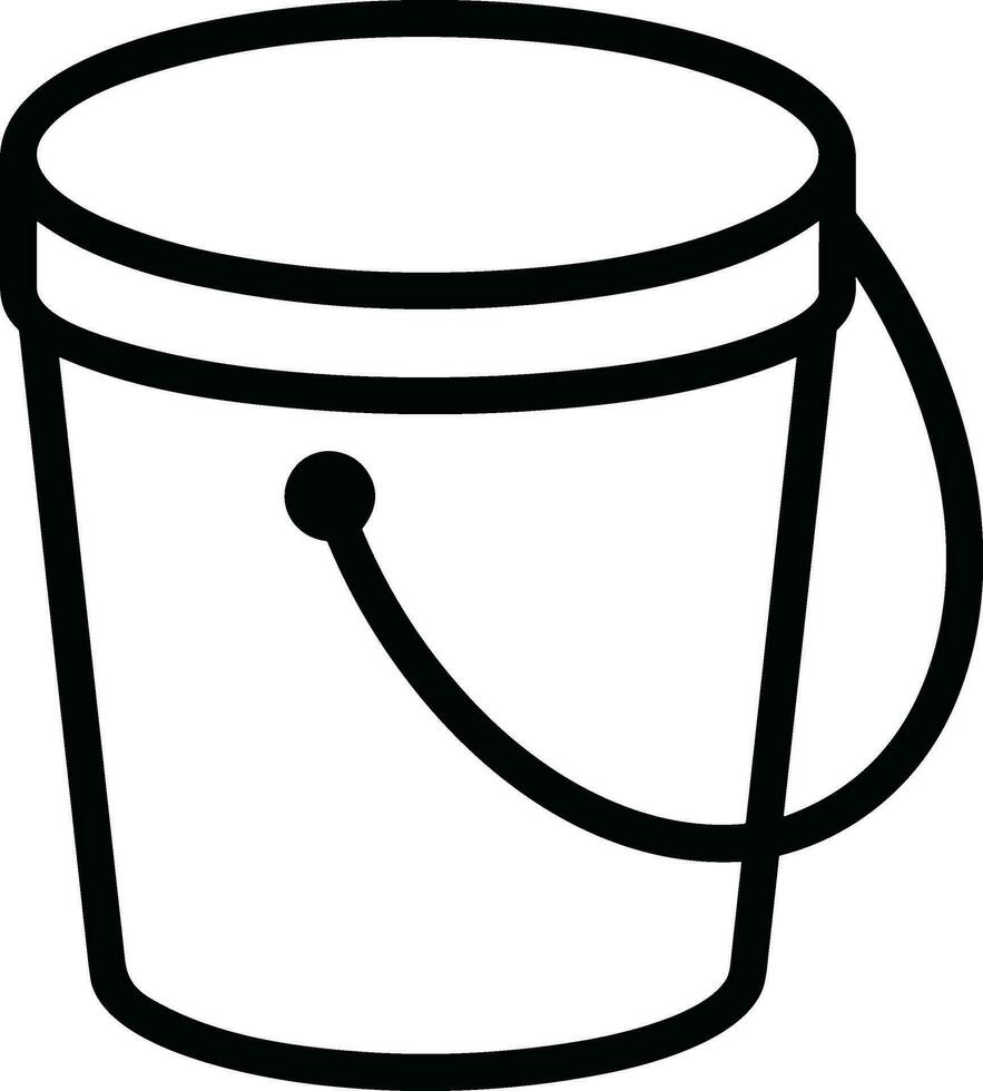 Bucket icon symbol vector image. Illustration of the bucket cleaning equipment washing outline design image. EPS 10