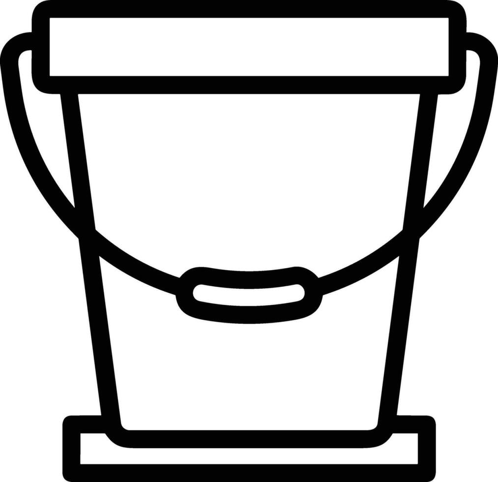 Bucket icon symbol vector image. Illustration of the bucket cleaning equipment washing outline design image. EPS 10
