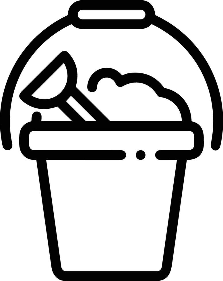 Bucket icon symbol vector image. Illustration of the bucket cleaning equipment washing outline design image. EPS 10