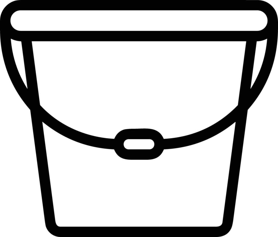 Bucket icon symbol vector image. Illustration of the bucket cleaning equipment washing outline design image. EPS 10