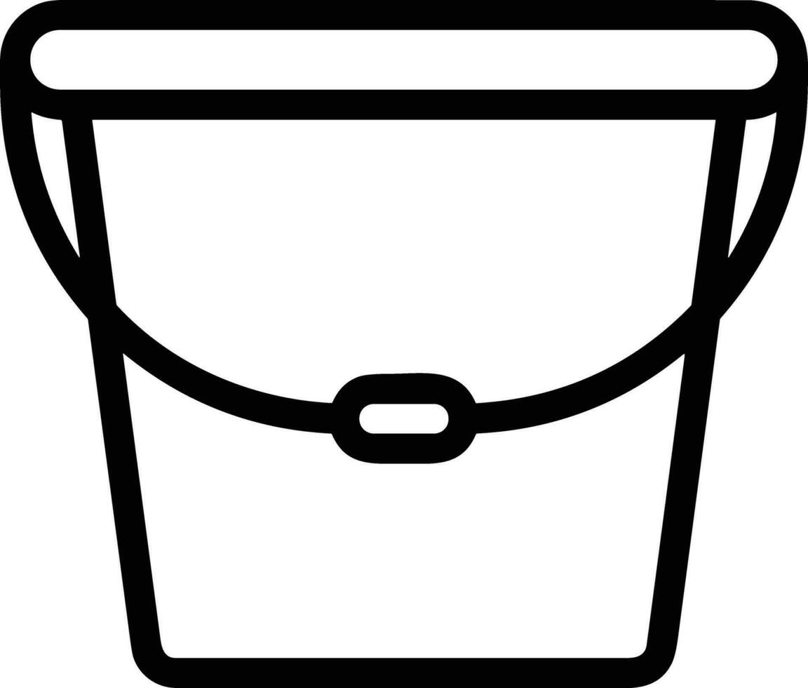 Bucket icon symbol vector image. Illustration of the bucket cleaning equipment washing outline design image. EPS 10