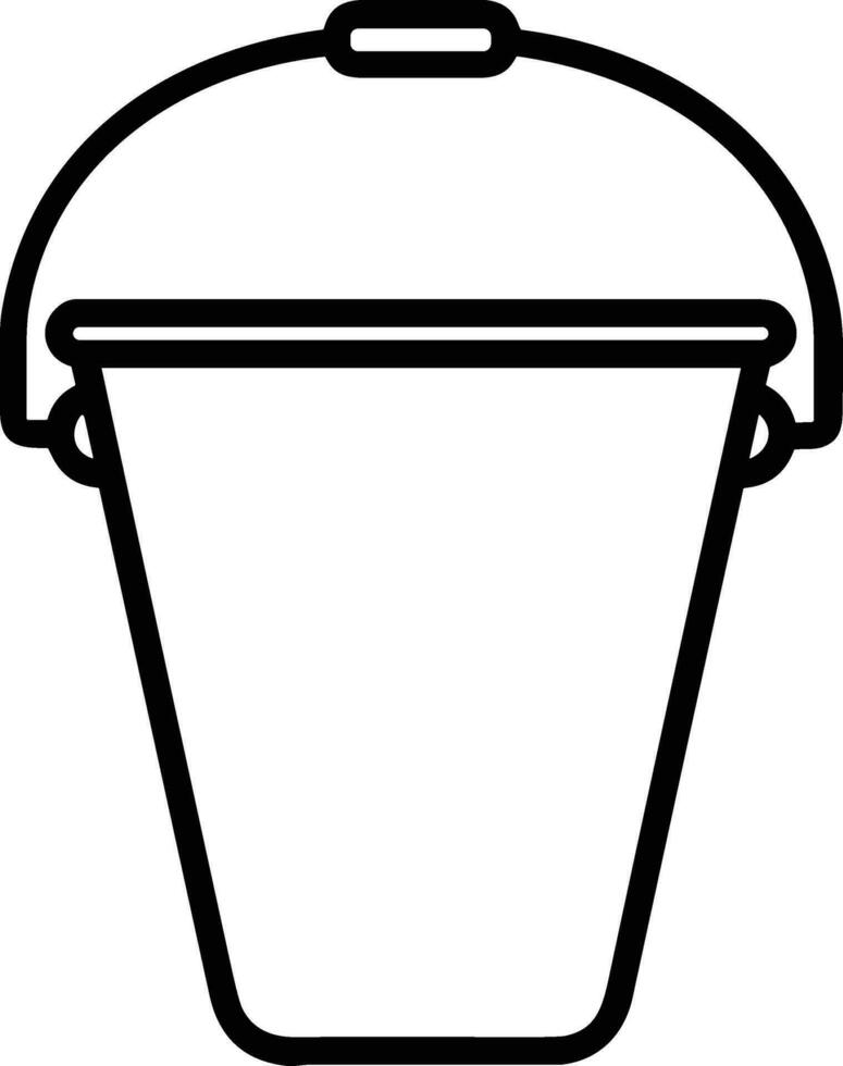 Bucket icon symbol vector image. Illustration of the bucket cleaning equipment washing outline design image. EPS 10