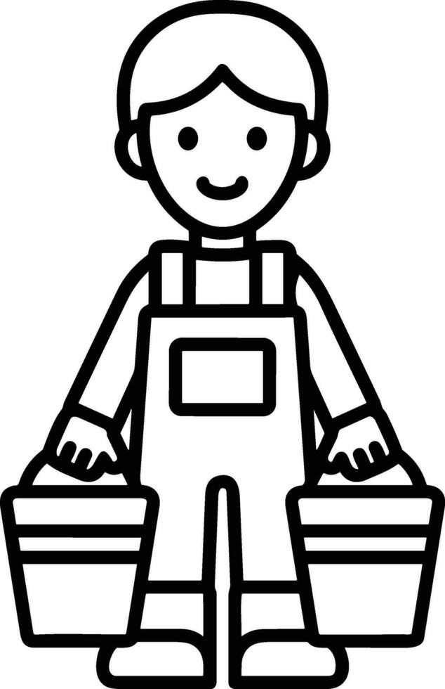 Bucket icon symbol vector image. Illustration of the bucket cleaning equipment washing outline design image. EPS 10