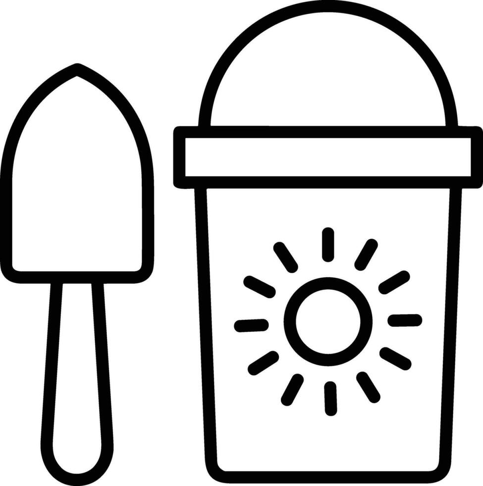 Bucket icon symbol vector image. Illustration of the bucket cleaning equipment washing outline design image. EPS 10