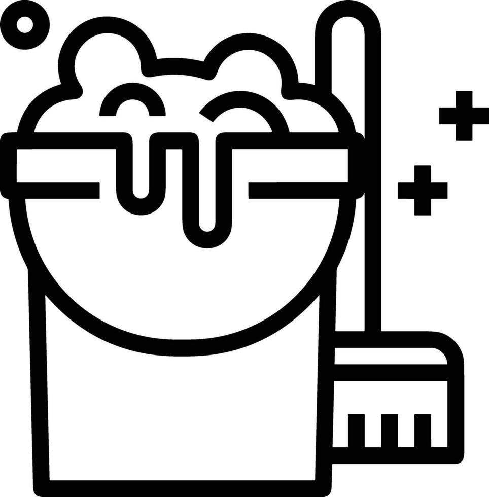 Bucket icon symbol vector image. Illustration of the bucket cleaning equipment washing outline design image. EPS 10