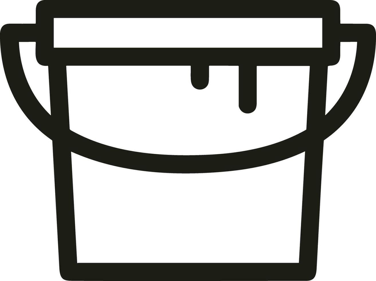 Bucket icon symbol vector image. Illustration of the bucket cleaning equipment washing outline design image. EPS 10