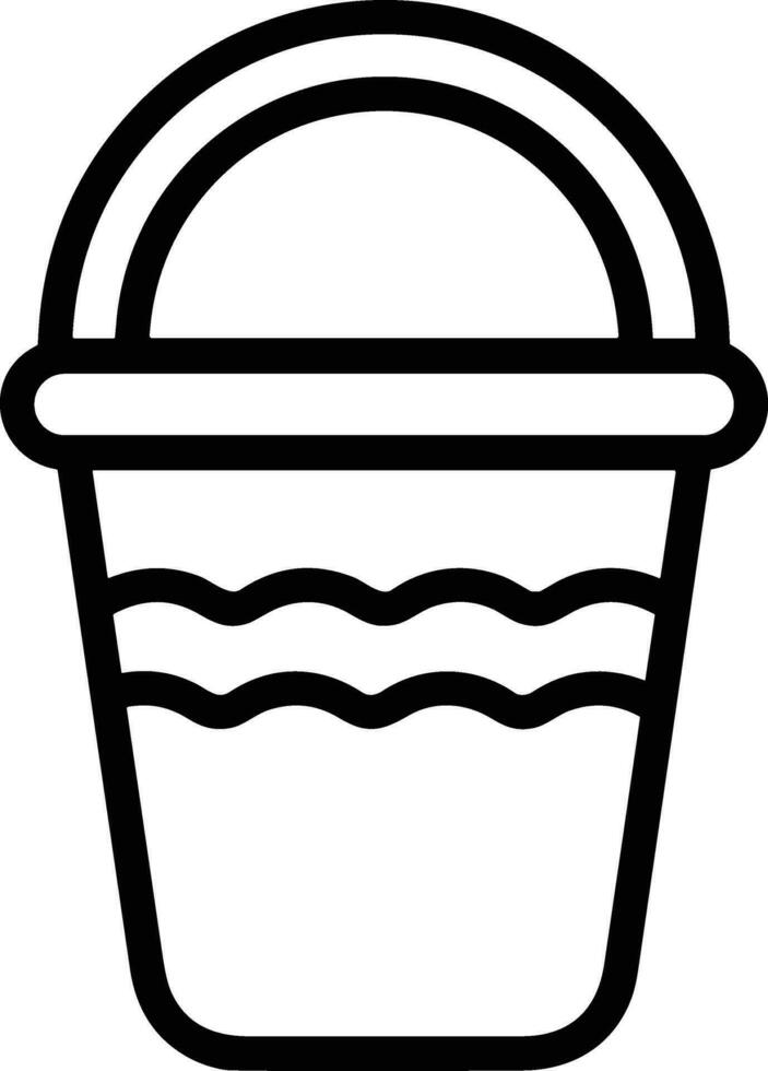 Bucket icon symbol vector image. Illustration of the bucket cleaning equipment washing outline design image. EPS 10