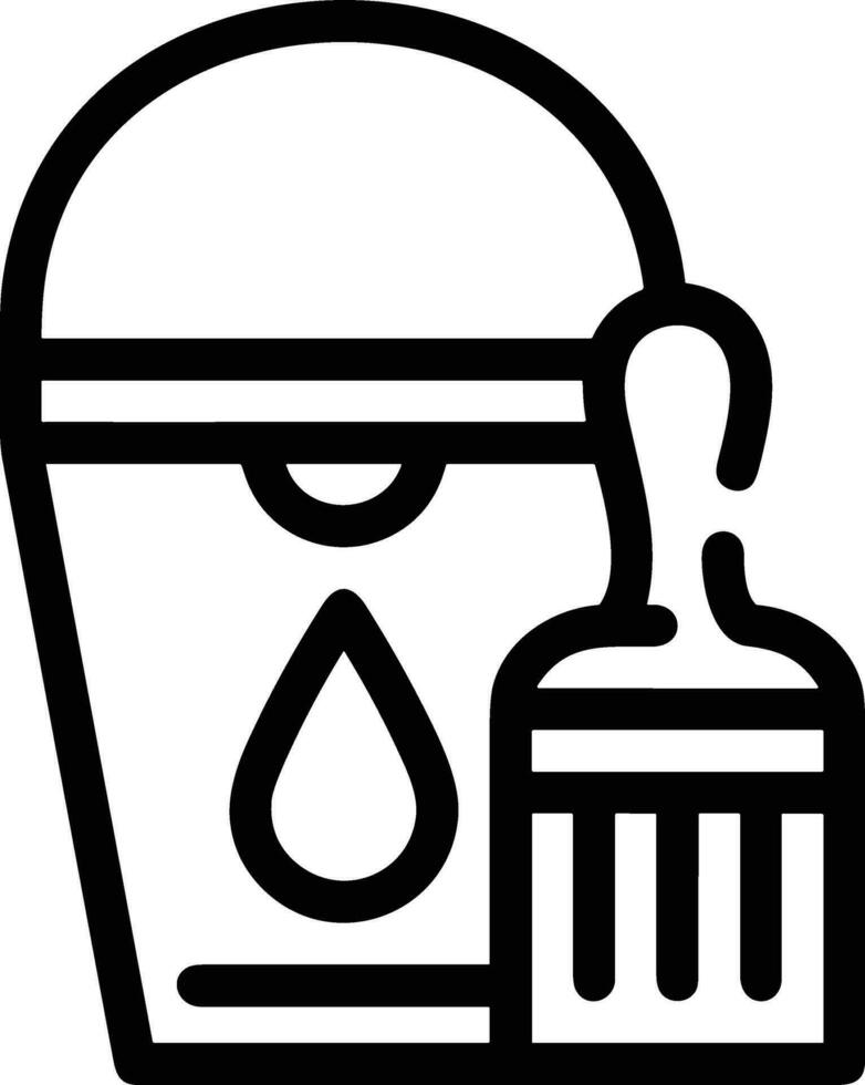 Bucket icon symbol vector image. Illustration of the bucket cleaning equipment washing outline design image. EPS 10