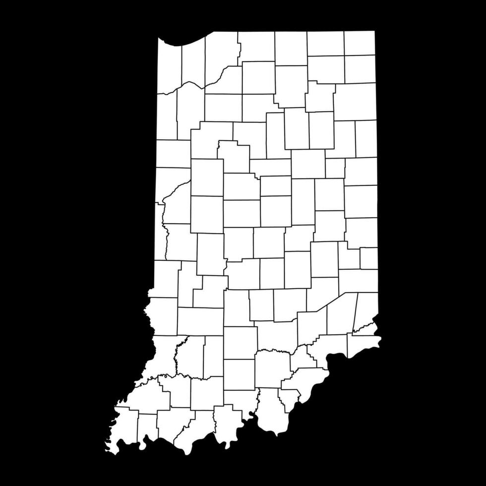 Indiana state map with counties. Vector illustration.