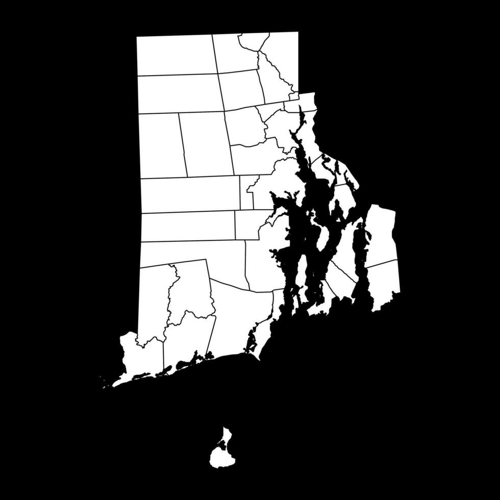 Rhode Island state map with counties. Vector illustration.