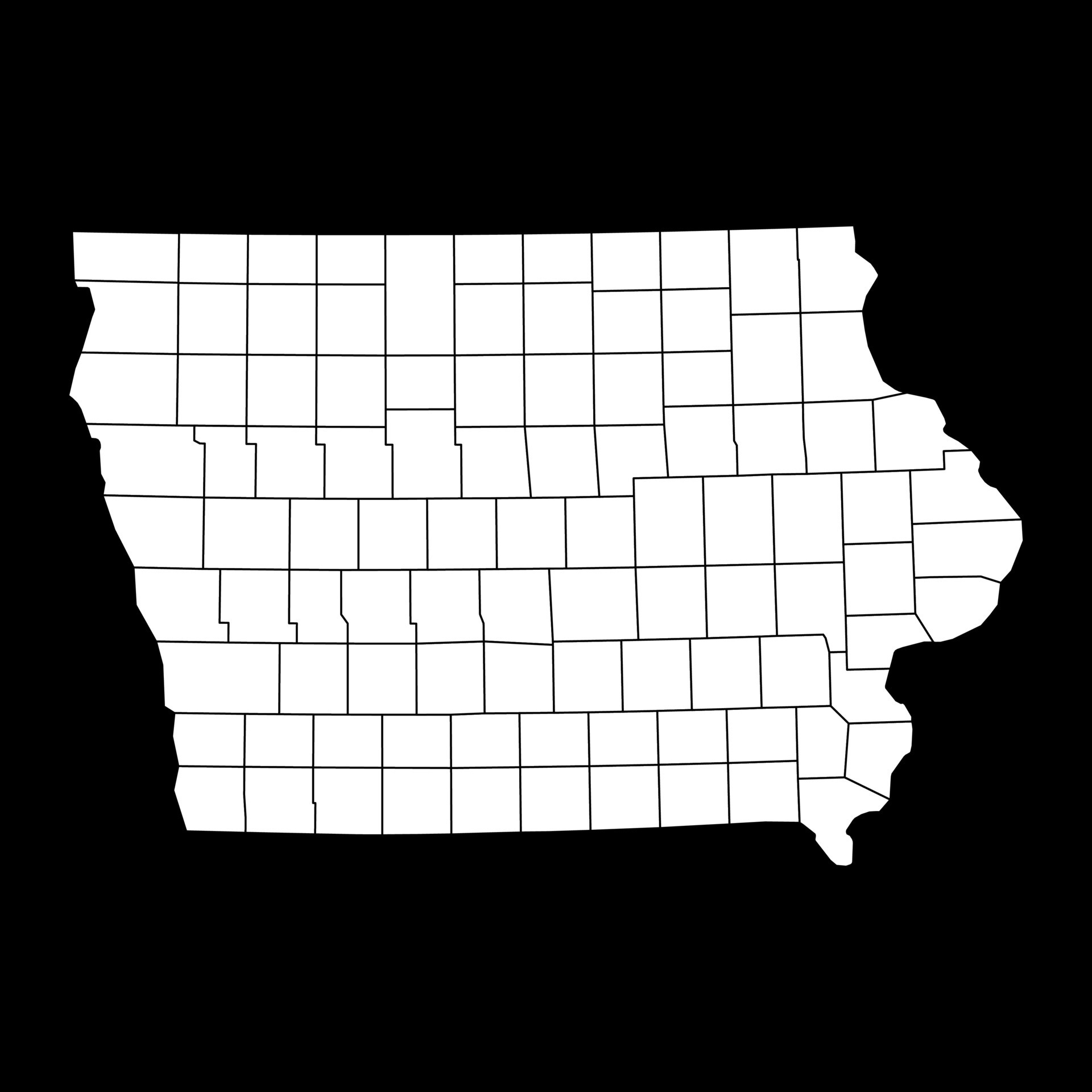 Iowa state map with counties. Vector illustration. 26834375 Vector Art