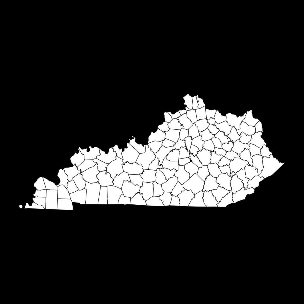 Kentucky state map with counties. Vector illustration.