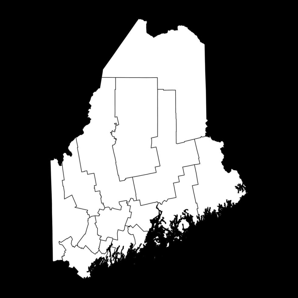 Maine estado mapa con condados vector ilustración.
