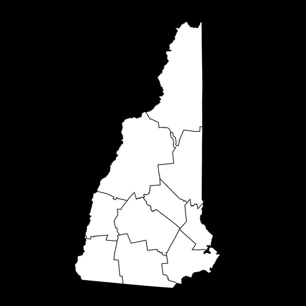 New Hampshire state map with counties. Vector illustration.