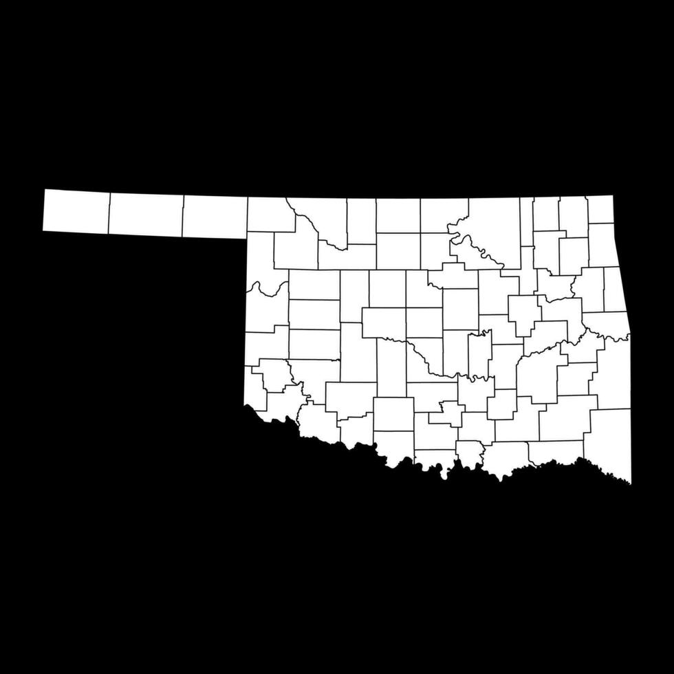 Oklahoma state map with counties. Vector illustration.