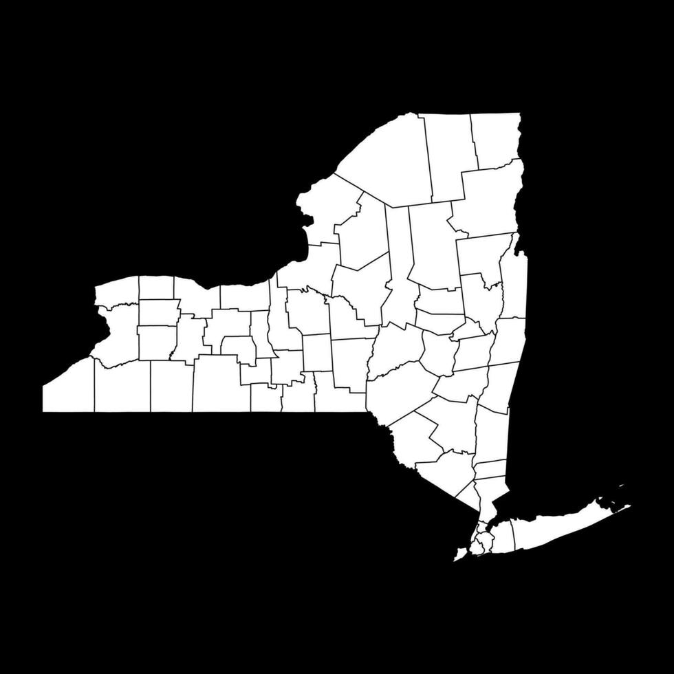 New York state map with counties. Vector illustration.