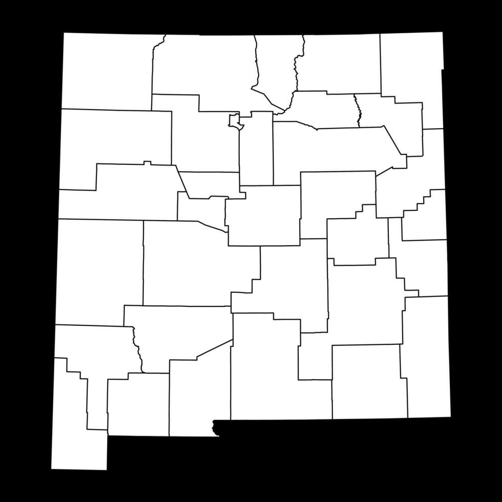New Mexico state map with counties. Vector illustration.