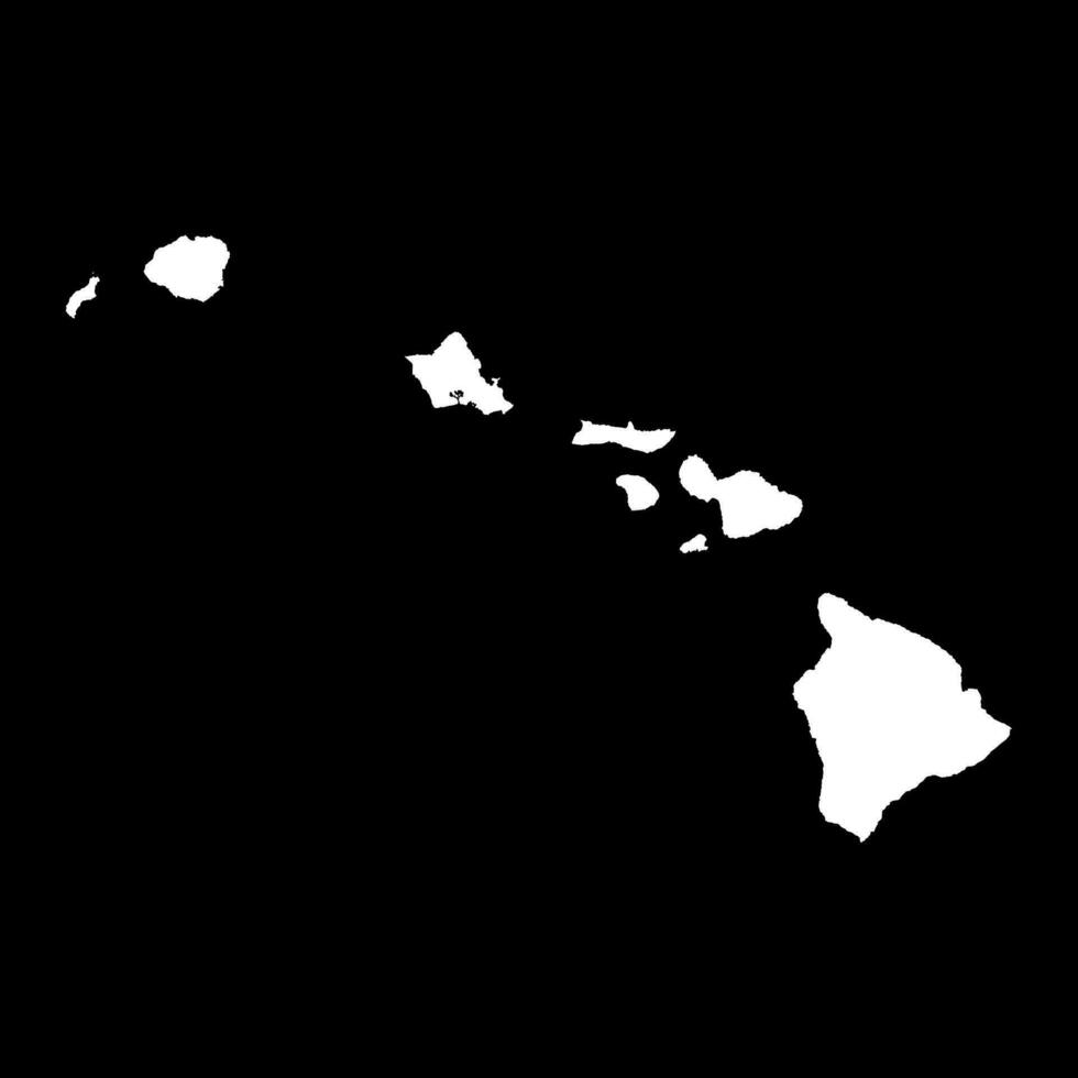 Hawaii state map with islands. Vector illustration.