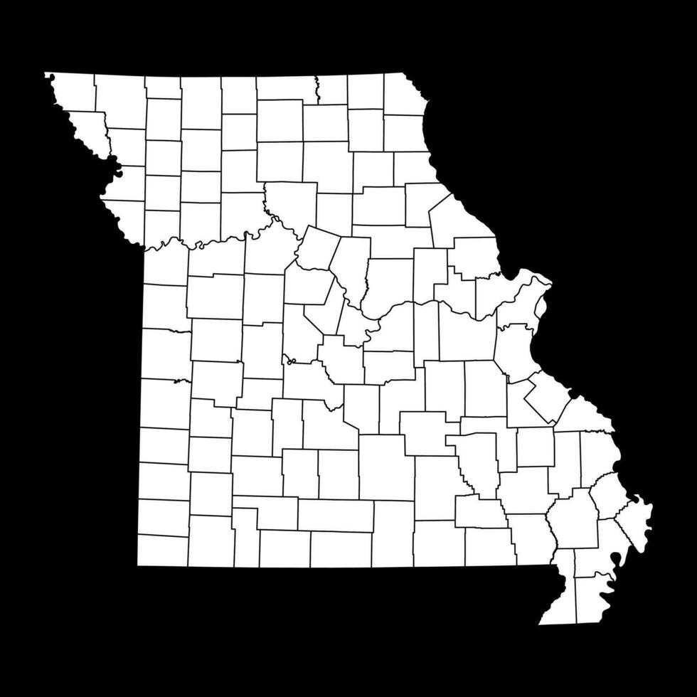 Missouri state map with counties. Vector illustration.