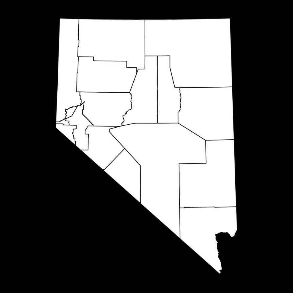Nevada estado mapa con condados vector ilustración.