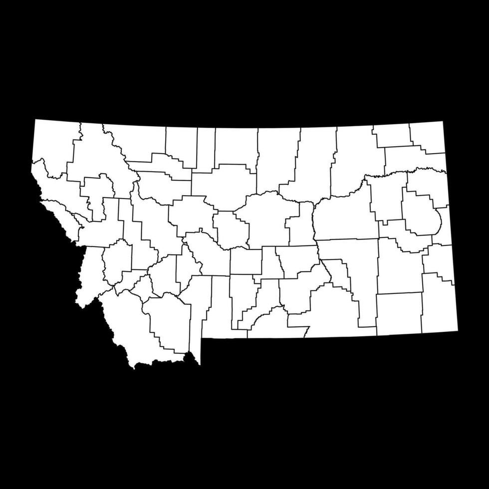 Montana state map with counties. Vector illustration.