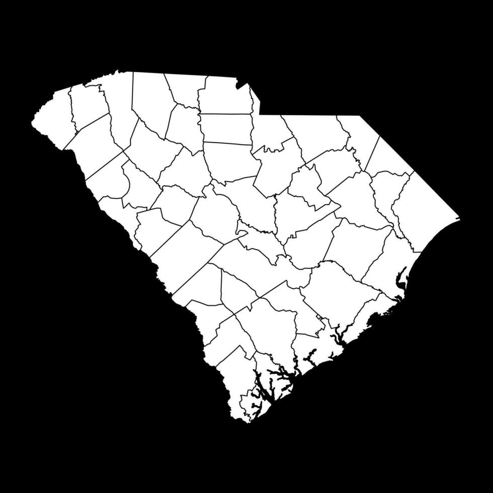 South Carolina state map with counties. Vector illustration.
