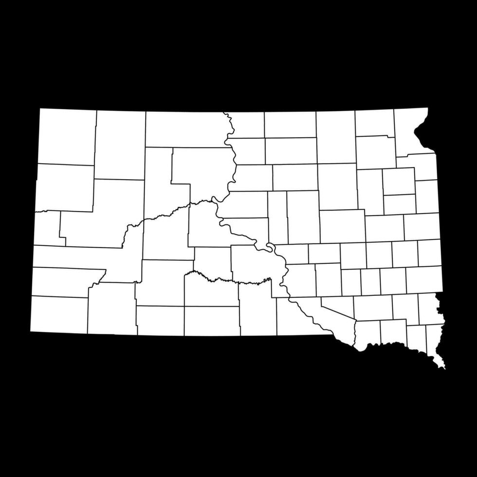 sur Dakota estado mapa con condados vector ilustración.