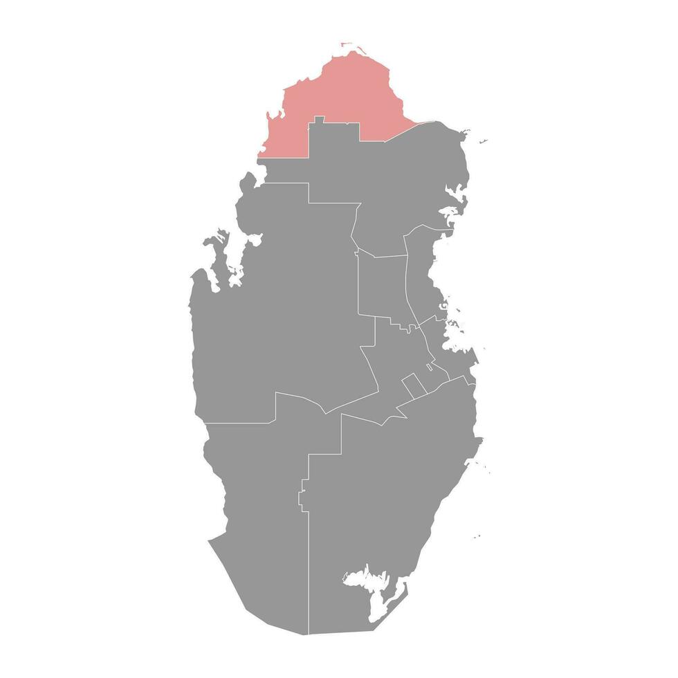 Al Shamal municipality, administrative division of the country of Qatar. Vector illustration.