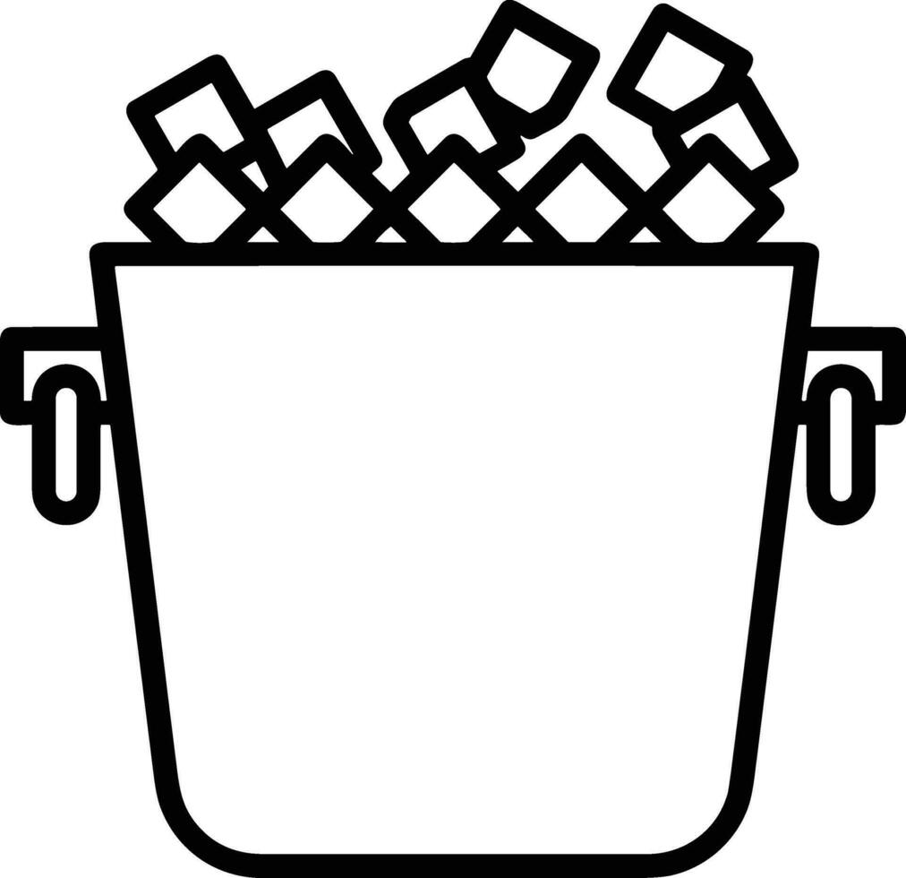 Bucket icon symbol vector image. Illustration of the bucket cleaning equipment washing outline design image. EPS 10