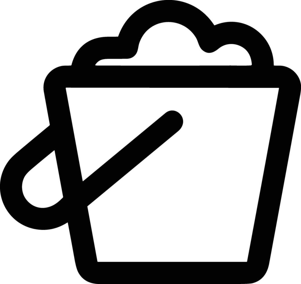 Bucket icon symbol vector image. Illustration of the bucket cleaning equipment washing outline design image. EPS 10