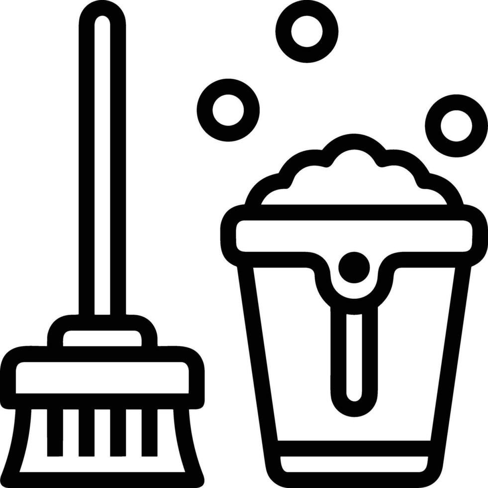 Bucket icon symbol vector image. Illustration of the bucket cleaning equipment washing outline design image. EPS 10