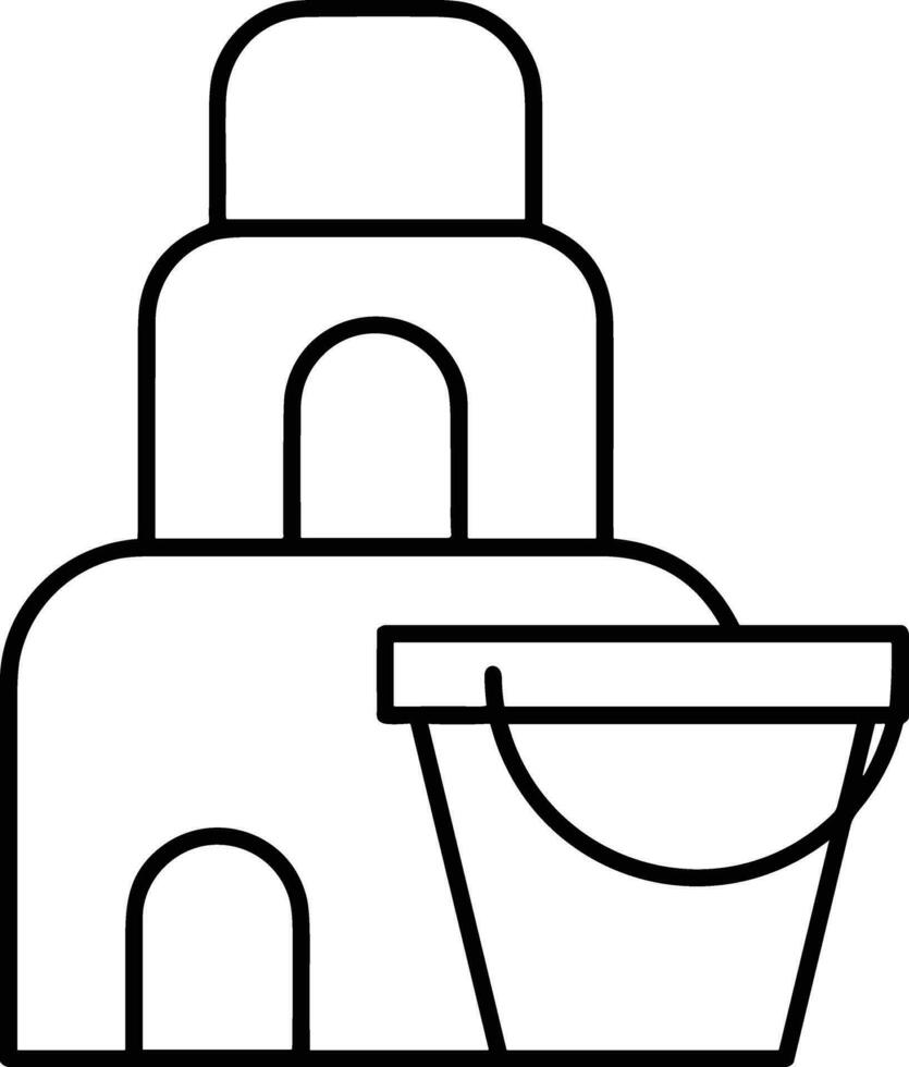 Bucket icon symbol vector image. Illustration of the bucket cleaning equipment washing outline design image. EPS 10
