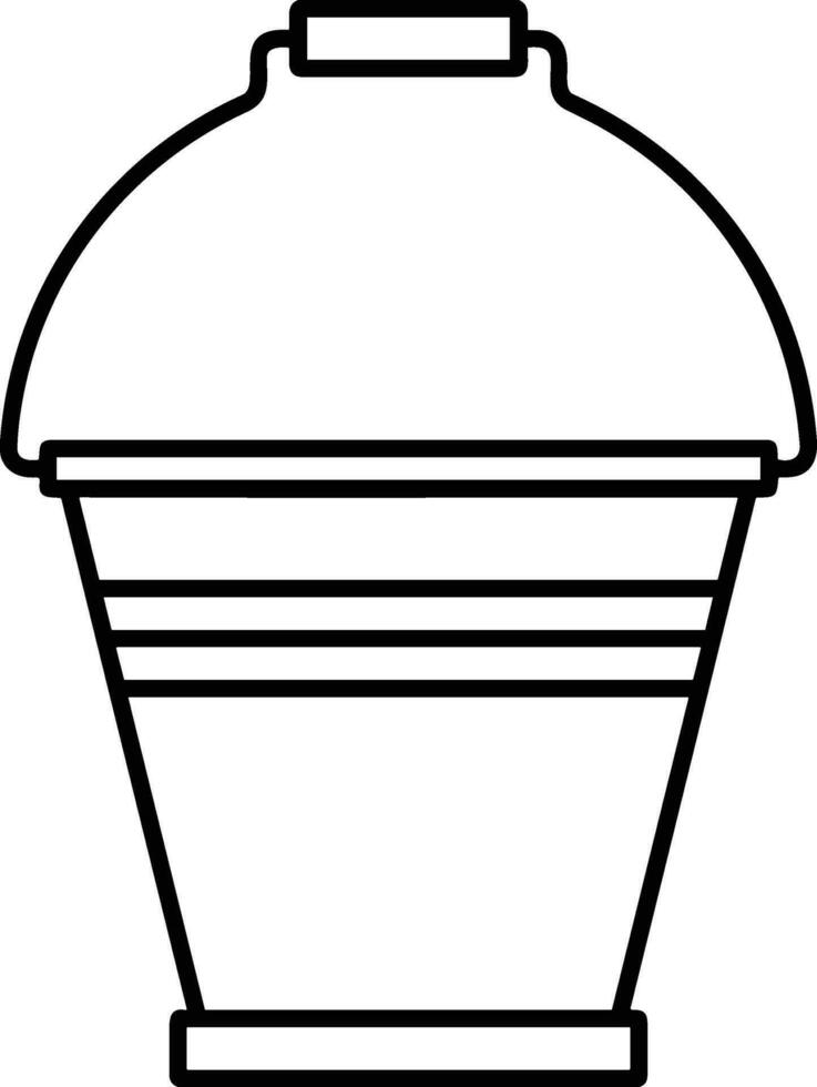 Bucket icon symbol vector image. Illustration of the bucket cleaning equipment washing outline design image. EPS 10
