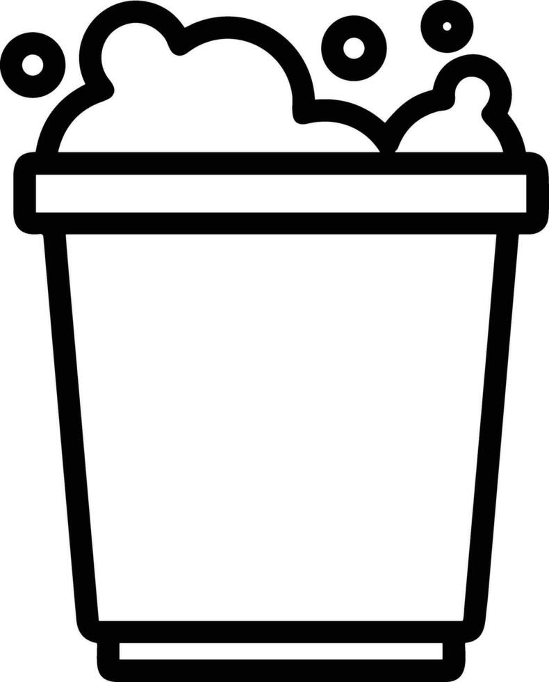 Bucket icon symbol vector image. Illustration of the bucket cleaning equipment washing outline design image. EPS 10