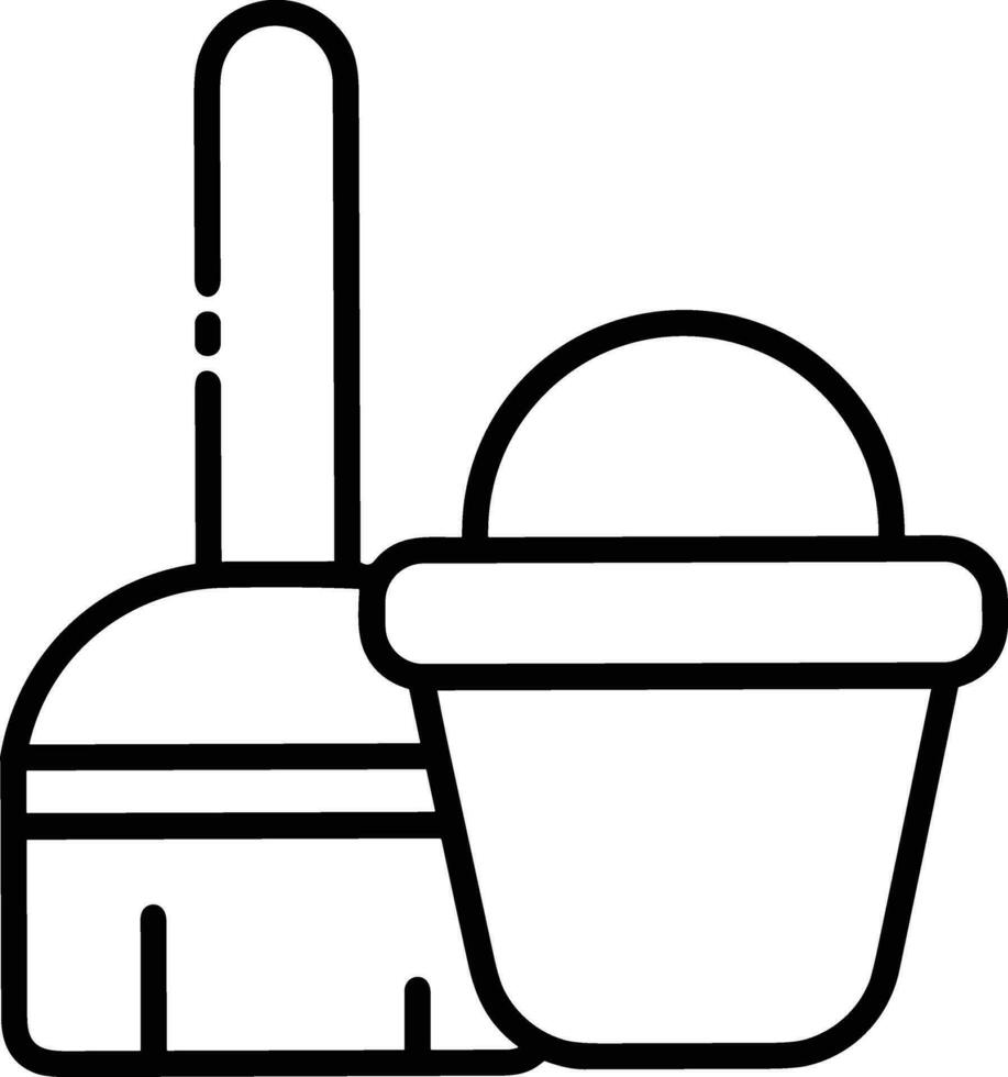 Bucket icon symbol vector image. Illustration of the bucket cleaning equipment washing outline design image. EPS 10