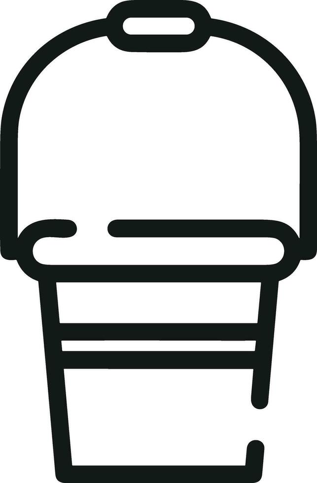 Bucket icon symbol vector image. Illustration of the bucket cleaning equipment washing outline design image. EPS 10