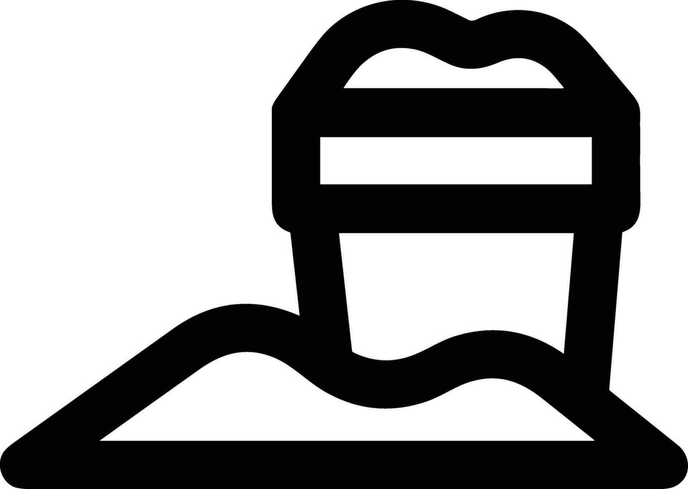 Bucket icon symbol vector image. Illustration of the bucket cleaning equipment washing outline design image. EPS 10