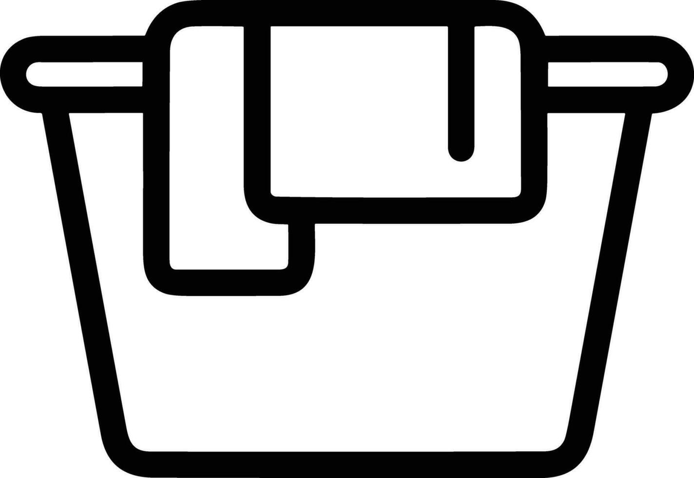 Bucket icon symbol vector image. Illustration of the bucket cleaning equipment washing outline design image. EPS 10