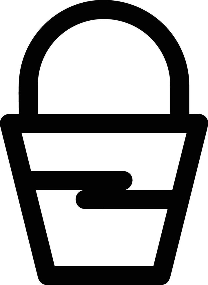 Bucket icon symbol vector image. Illustration of the bucket cleaning equipment washing outline design image. EPS 10
